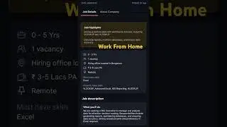 Mis Executive For  Freshers Work From Home #datajobs #workfromhome #dataenginnerjob #dataenginnerjob