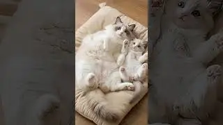 The mummy cat carries her kittens by the scruff to keep them out of danger.#pet #cat #kitty