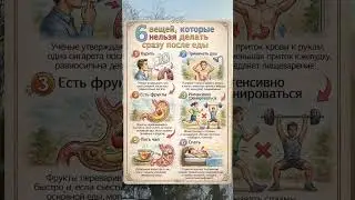 👉 6 вещей, которые нельзя делать сразу после еды ❌🍽️