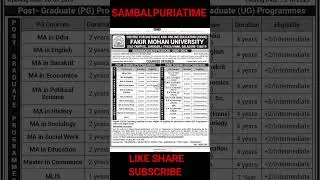 Fakir Mohan University Admission Session 2025 #short #shortvideo #education