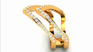 Morden Arrow Diamond Ring - 3D - Virani