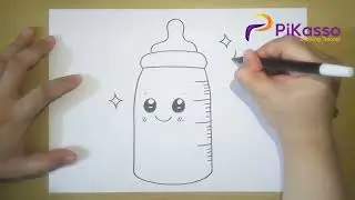 Cute Feeding Baby Bottle Easy Drawing Tutorial