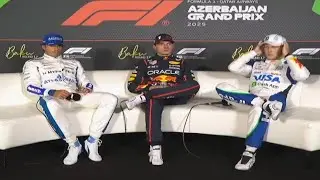 Qualifying Press Conference - Azerbaijan GP - Max Verstappen, Liam Lawson, Carlos Sainz