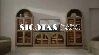 SICOTAS Helio Display Cabinet with Glass Doors - Brown Oak