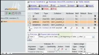 How to modify fileds in database using phpmyadmin