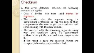 Error Detection and Error Correction Methods- data link layer -functions