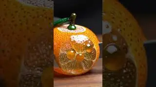 Miniature Orange Cutting ASMR &ndash; Hyper-Realistic Glass Fruit Slice 🍊 #shorts #satisfying
