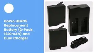 GoPro HERO5 Replacement Battery (2-Pack, 1220mAh) and Dual Charger