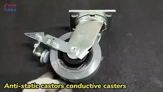 Heavy Duty Castors AntiStatic Caster 5 Inch TPR Conductive Caster Wheel Brakes with metal tread