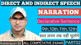 Direct And Indirect Speech| Direct In Hindi| How To Change Direct Into Indirect Speech| RambhavanSir