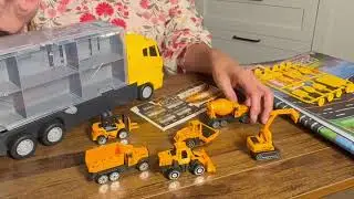 NIPLOOOW Construction Truck Toy Set &ndash; Lights, Sounds & Play Mat for Kids Ages 3&ndash;8