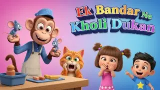 Ek Bandar Ne Kholi Dukan | Hindi Animation Songs | Hindi Rhymes Nursery | एक बन्दर ने खोली दुकान