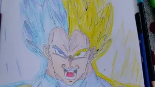 How to Draw Vegeta (Blue Evolution vs Super Saiyan) step by step from Dragon Ball super 