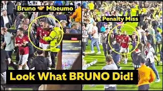 Bruno Fernandes protects Mbeumo after fans run on pitch in Man United cup exit