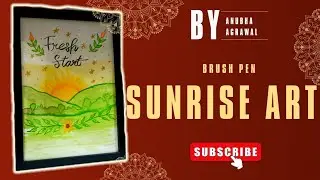 Easy Sunrise Brush Pen Art | How to Draw Sunrise Scenery | Hitakshi Creation  #anubha #sunriseart 