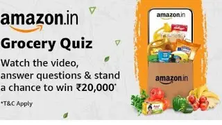 Amazon grocery quiz answers||Answer and win RS 20000||
