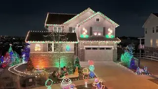Drone Aerial Aurora Christmas Lights