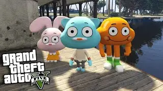 O INCRÍVEL MUNDO DE GUMBALL no GTA V (GUMBALL, DARWIN E ANAIS) [Reupload do Vídeo Roubado do HulkBr]