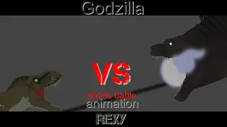 Godzilla vs rexy (jp tyrannosaurus) [고질라 vs 렉시 (쥬라기 시리즈 티라노사우루스] shorts battle [Stick nodes]