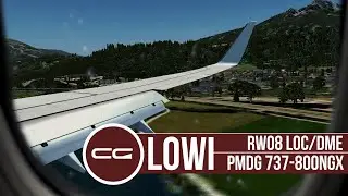 FSX:SE HD | LOWI LOC/DME EAST 08 Approach + Hard Landing | PMDG 737-800NGX