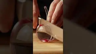 Slice of Bliss ASMR Slow Motion Glass Cherry Cutting 🍒🔪