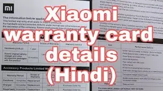 Xiaomi redmi warranty card details in HINDI