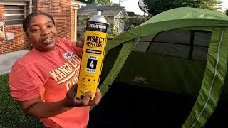Thumper's new #Colemen 6 man #glamping tent  setup