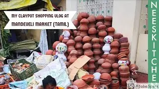 My Claypot shopping at Mandaveli Market, Chennai |  Vlog in Tamil