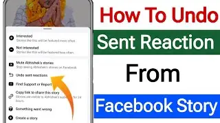 How to Undo Sent Reaction From Facebook Story || Remove Reaction From Facebook Story 