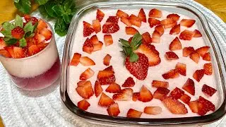 Delícia fresca de morango 🍓 com ingredientes que já tem em casa