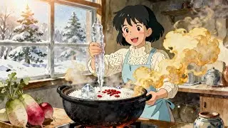 Cooking Morning Porridge with Melted Icicles ❄️🥣 | Ghibli Style ASMR ✨