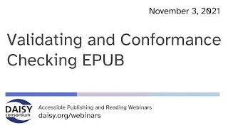 Validating and Conformance Checking EPUB