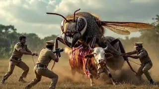 Brave Heroic Rescue Team Saves Innocent Cow from GIANT Wasp Attack 🐂 🐜