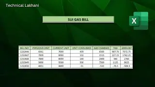 HOW TO MAKE SUI GAS BILL IN EXCEL #excel