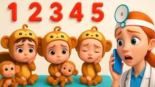 Five Little Monkeys Jumping on the Bed | english rhymes for babies | learning videos for toddlers