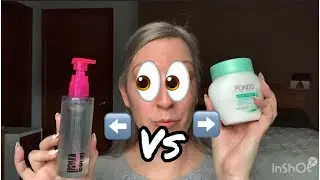 Pond&rsquo;s Cleansing Cream vs UOMA Cleansing Oil review demo first impression over 40 makeup