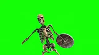 Skeleton shield Green Screen Meme