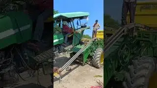 tractor mounting on harvester 🚜
