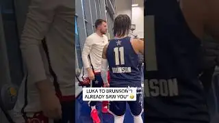 Former teammates reunited, Brunson & Luka 💙 #nba #jalenbrunson #lukadoncic #allstar #2024