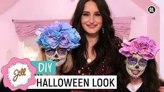 🎃 HALLOWEEN SCHMINK EN ROZEN-HAARBAND 💀🌼🌺 - DIY | Jill