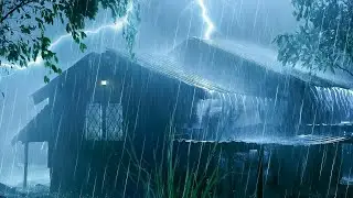 Relaxing Village Rainfall with Gentle Thunder | Peaceful Night ASMR Sounds for Deep Restful Sleep