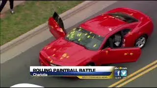 Rolling paintball battle on the streets of Charlotte