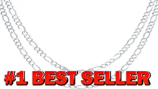 Nuragold 10k Real White Gold Solid Figaro Link 5.5mm Chain Necklace (18