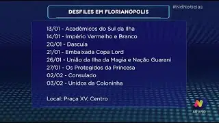 Desfiles das escolas de samba em volta da Pra&ccedil;a 15 retornam hoje em Florian&oacute;polis