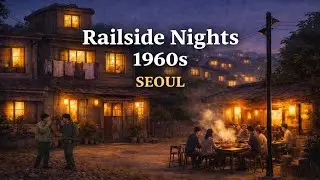 1960s Seoul Night by the Train Tracks |  Ambient Soundscape for Study/Work/Sleep