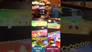 Mario Kart 64 Rainbow Road Shortcut Jump x4!