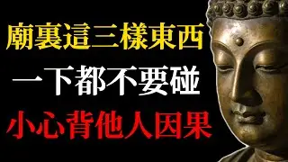 寺廟裏這三樣東西千萬別亂碰！那是他人的業力，碰了就是替人背鍋！#佛學#佛法#因果#業力#寺廟#佛教故事#修行#開運#消業障#觀音菩薩#阿彌陀佛#地藏經#佛門禁忌#心靈成長#人生智慧#傳統文化#靈性覺醒