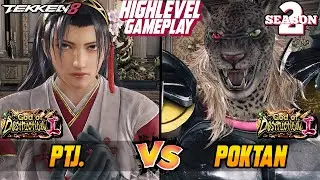 T8 &ndash; PTJ (Jun Kazama) vs POKTAN (Armor King) &ndash; Tekken 8 High Level Gameplay