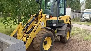 погрузка грунта в самосвал фронтальным погрузчиком Yanmar V65, Сыктывкарская больница, Эжва.