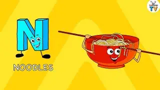 N is for Noodles! 🍜 | Fun Animated Alphabet Song for Kids | Learn with Rhyme!